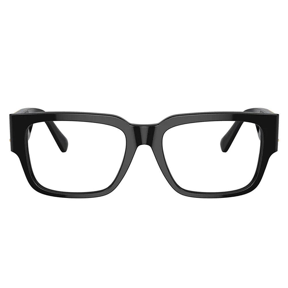 Versace Iconic VE 3350 GB1 Black Plastic Square Eyeglasses 53mm