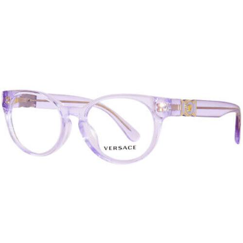 Versace VK 3323U 5372 Transparent Pink Plastic Oval Eyeglasses 47mm