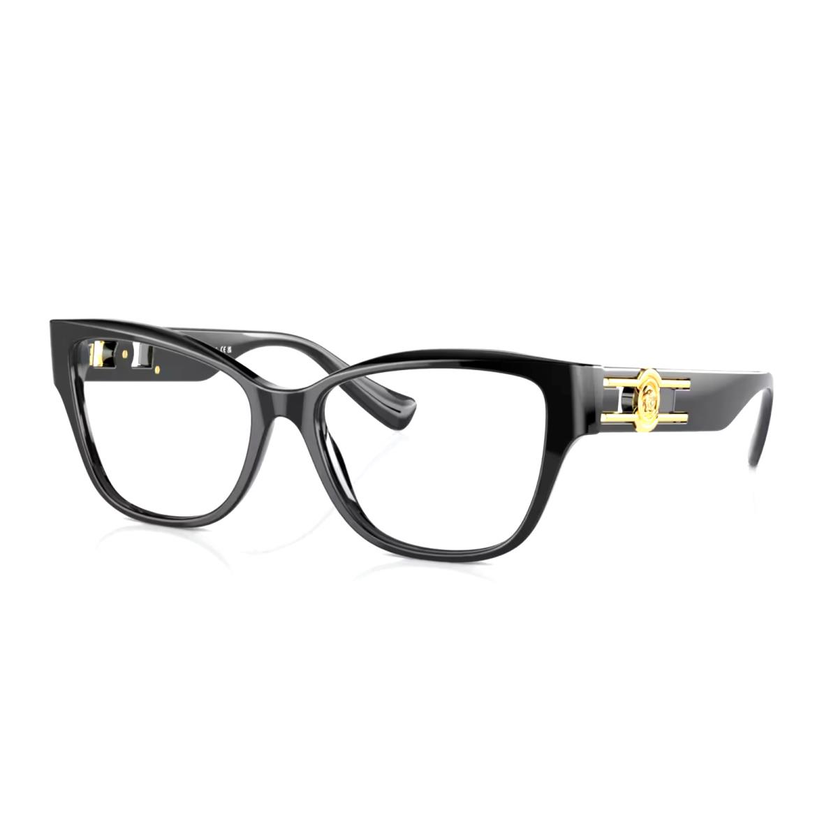 Versace Rx Able Cat Eye Eyeglasses Mod 3347 Gb1 52 16 140 Black Gold Frames 8053672400304 1831