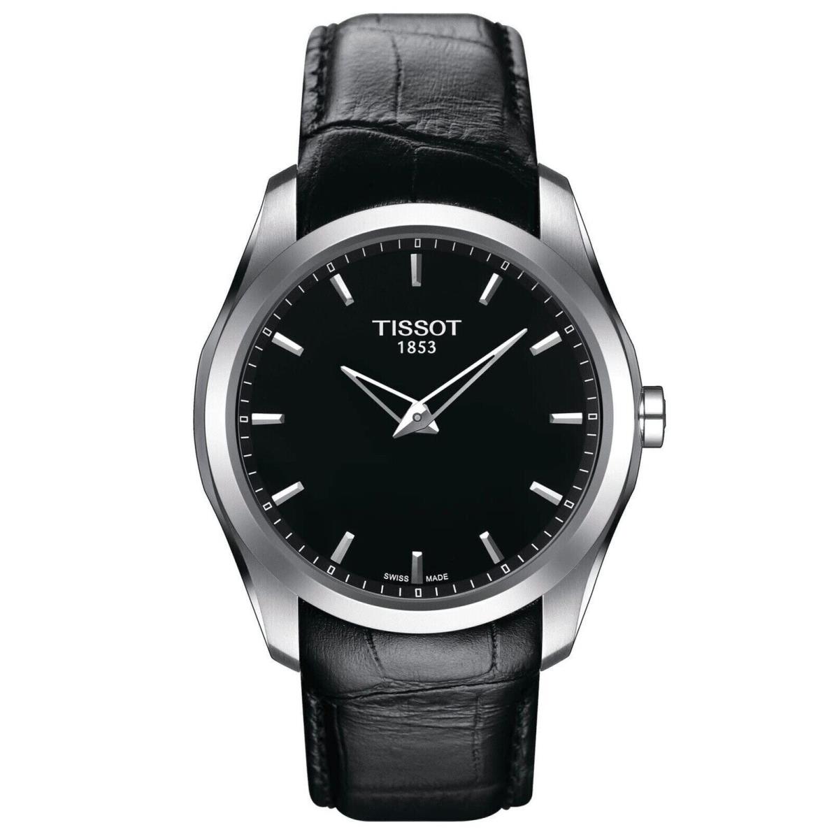 Tissot Men`s T0354461605100 Couturier Analog Display Swiss Black Watch - Black