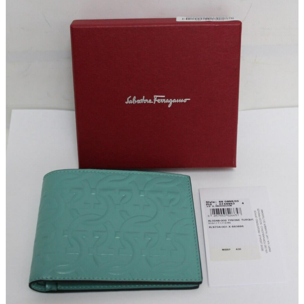 Salvatore Ferragamo Travel Gancini Embossed Leather Bifold Wallet in Tyrone