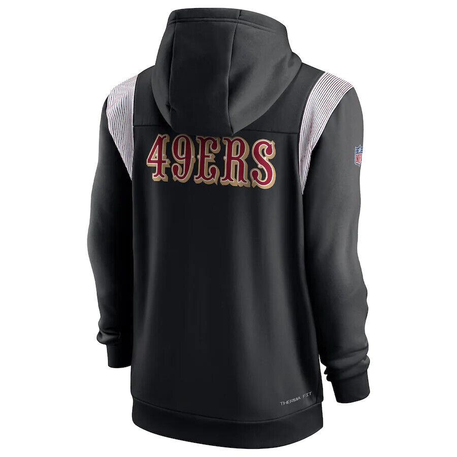 Mens Nike Nfl San Francisco 49ers Therma Lockup Full-zip Hoodie 3XL Black Jacket