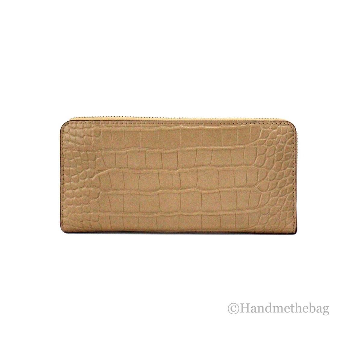 Michael Kors Jet Set Large Camel Animal Print Leather Continental Wrist Wallet