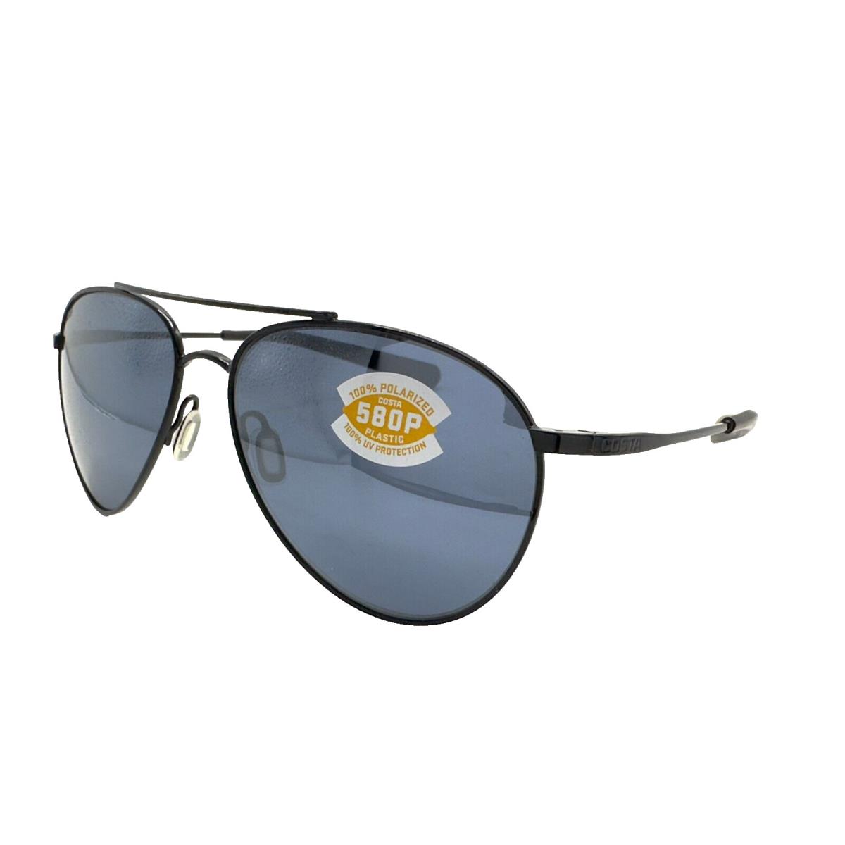 Costa Del Mar Piper Sunglasses Shiny Black/gray Silver Mirror 580Plastic