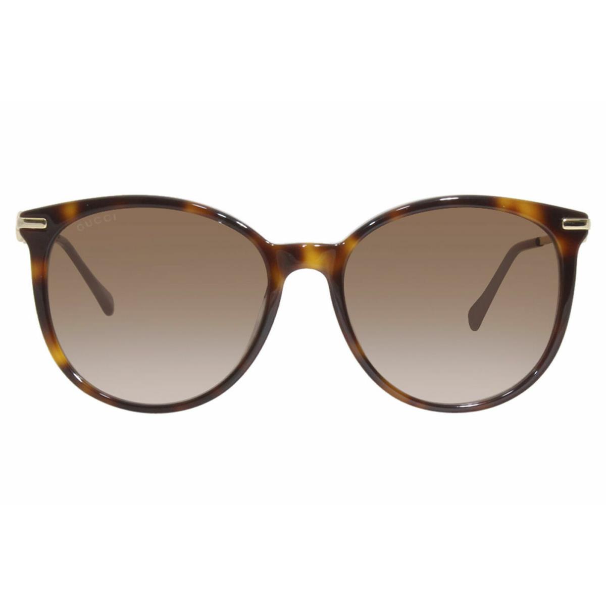 Gucci GG0885SA 002 Sunglasses Women`s Havana-gold/brown Gradient Lenses 56mm