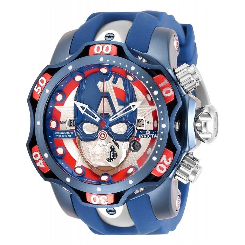 Limited Edition 272 Invicta Marvel Captain America Men`s Watch - 52.5mm