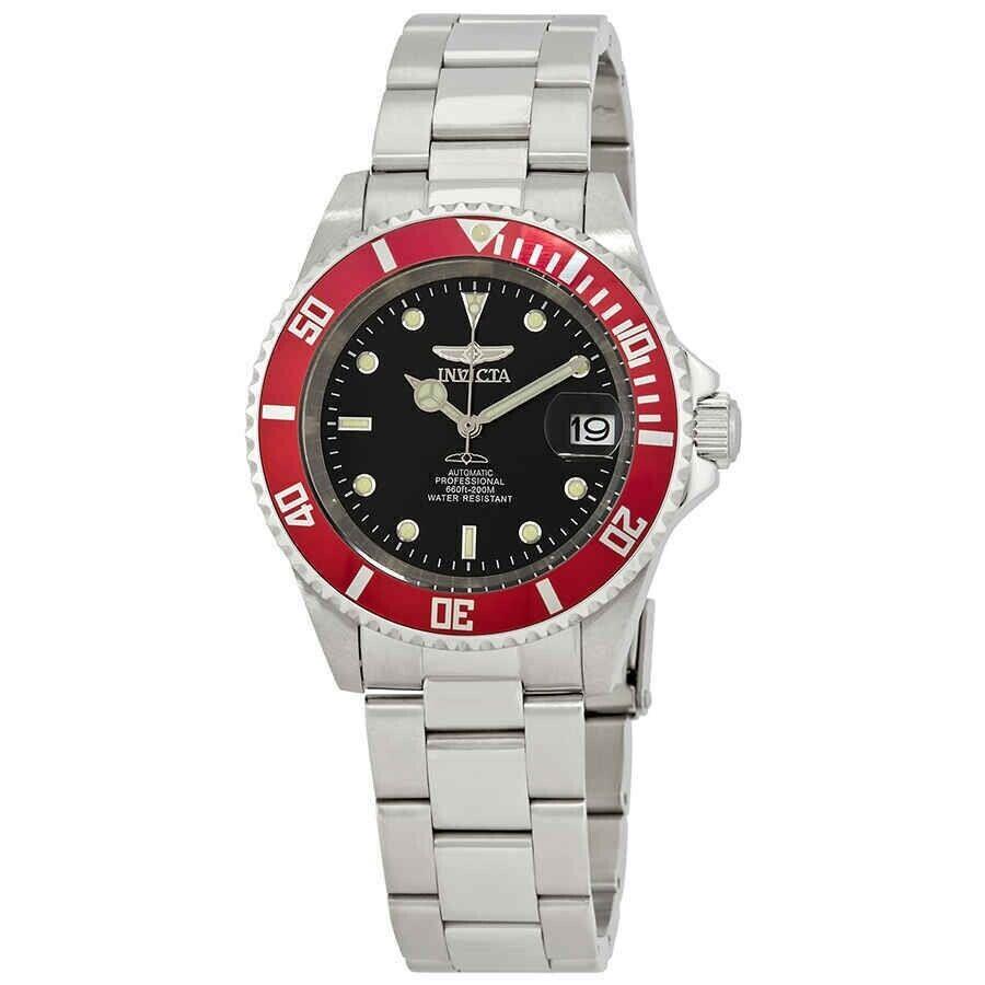 Invicta Pro Diver Black Dial Silver Tone Automatic/mechanical Men`s Watch- 22830