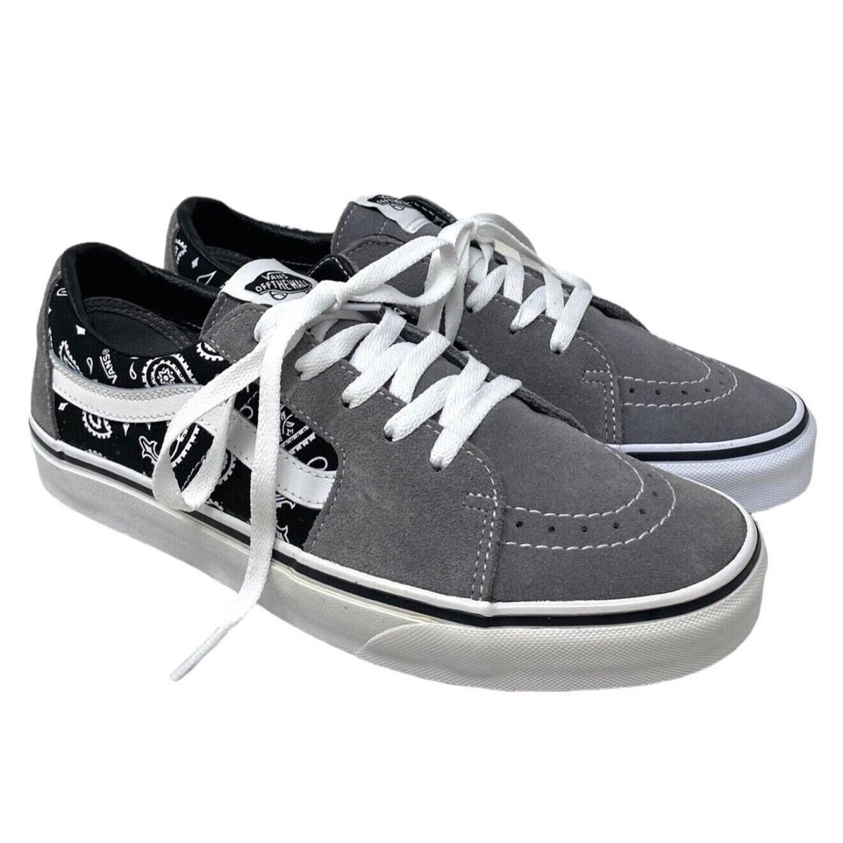 Vans Sk8-Low Shoes Paisley Gray Suede Casual Sneakers For Men Skate VN0A5KXDBGJ