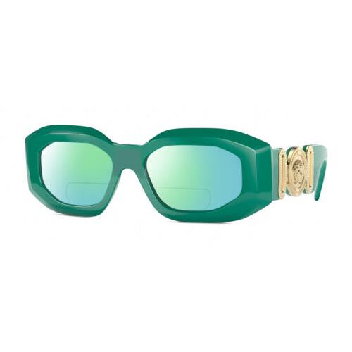 Versace 4425U Unisex Polarized Bifocal Sunglasses Emerald Green Gold 54mm 41 Opt Green Mirror