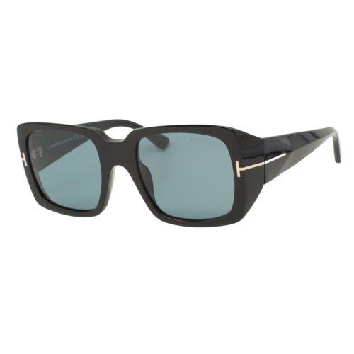 Tom Ford Ryder 1035 01V Shiny Black Men`s Blue Lens Sunglasses 51-20-135 W/case