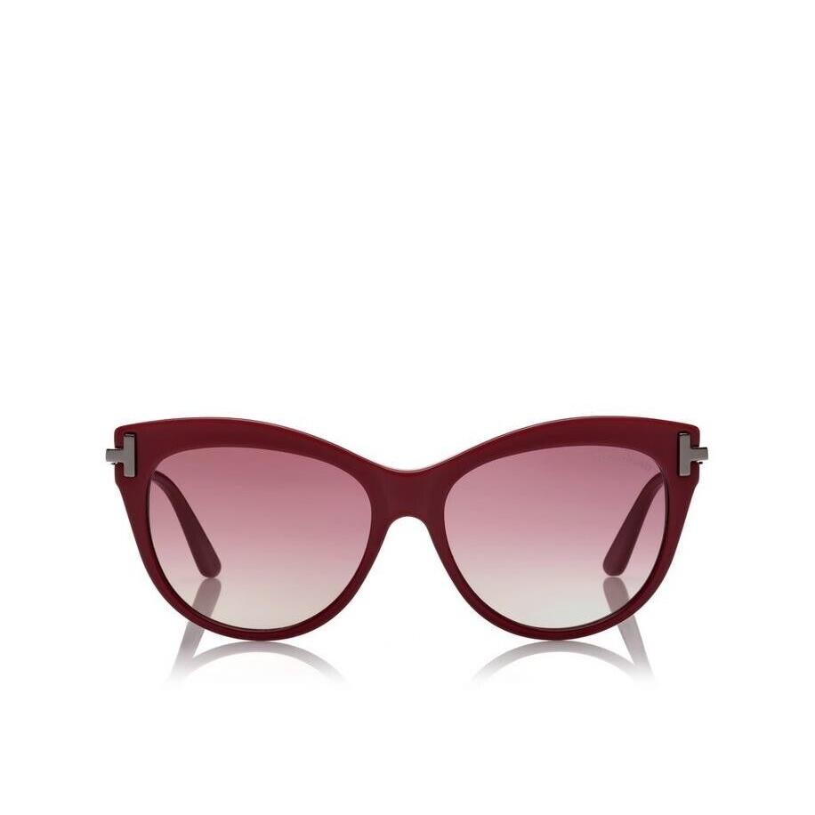 Tom Ford Kira FT TF821 69T Shiny Bordeaux Cat Eye Sunglasses