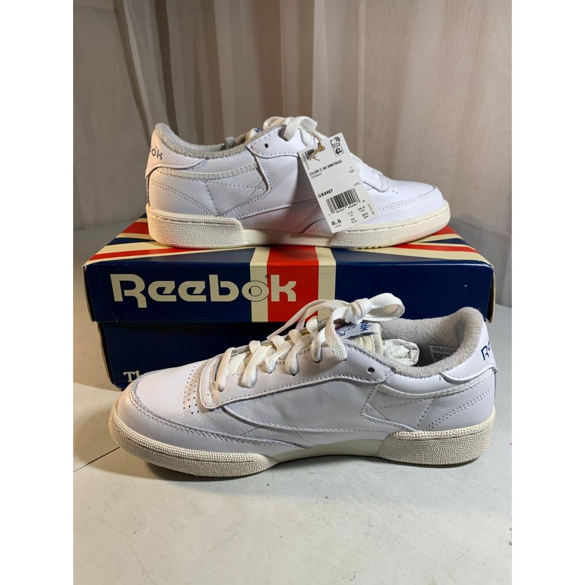 Reebok Club C 85 Vintage GX4467 Mens White Lace Up Tennis Shoes Size 8.5