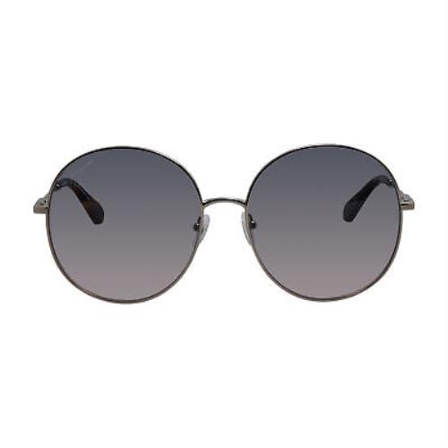 Salvatore Ferragamo SF 299S 688 Rose Gold Metal Sunglasses Blue Gradient Lens