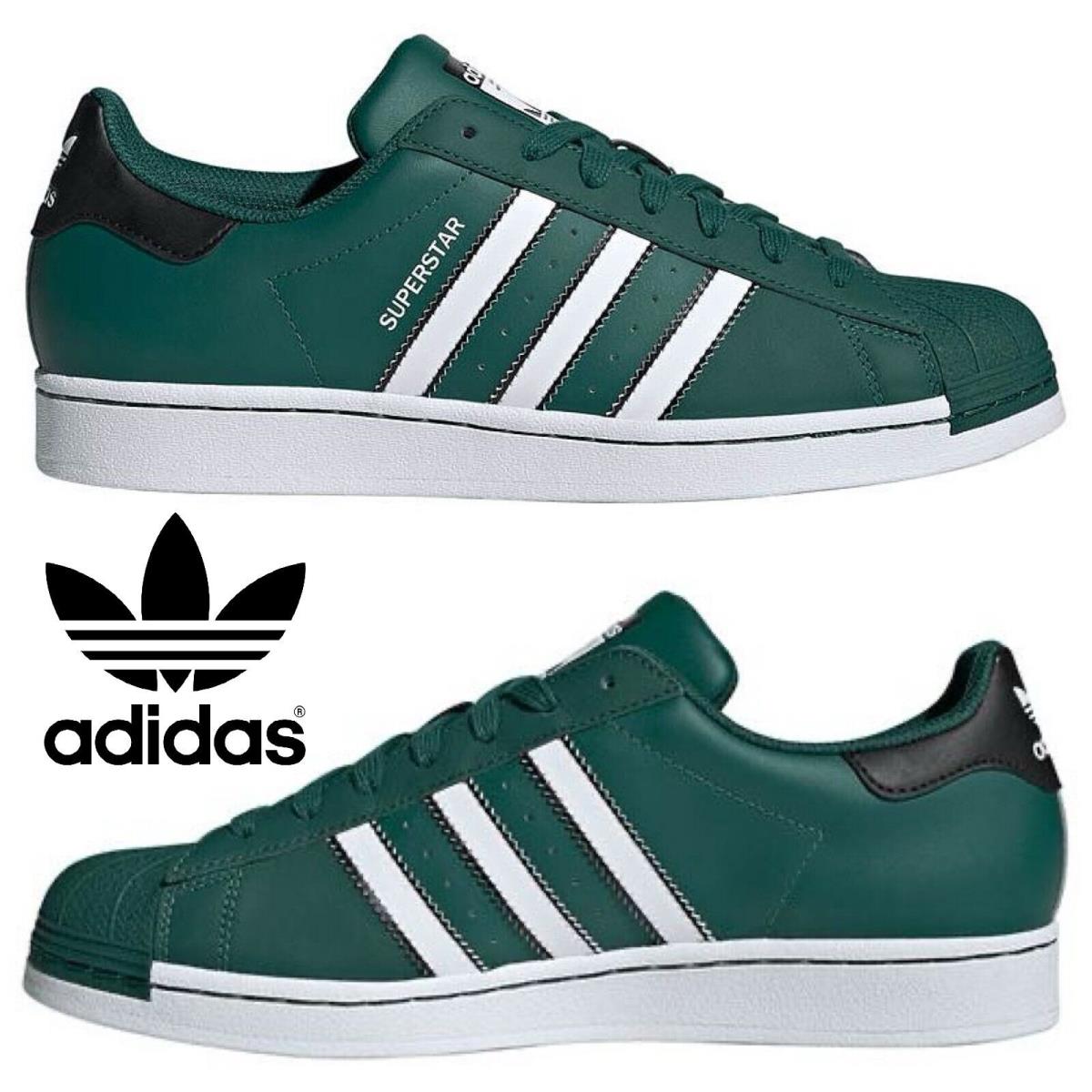 Adidas Originals Superstar Men`s Sneakers Comfort Sport Casual Shoes White Green - Green, Manufacturer: White/Particle Grey/Rose/Black