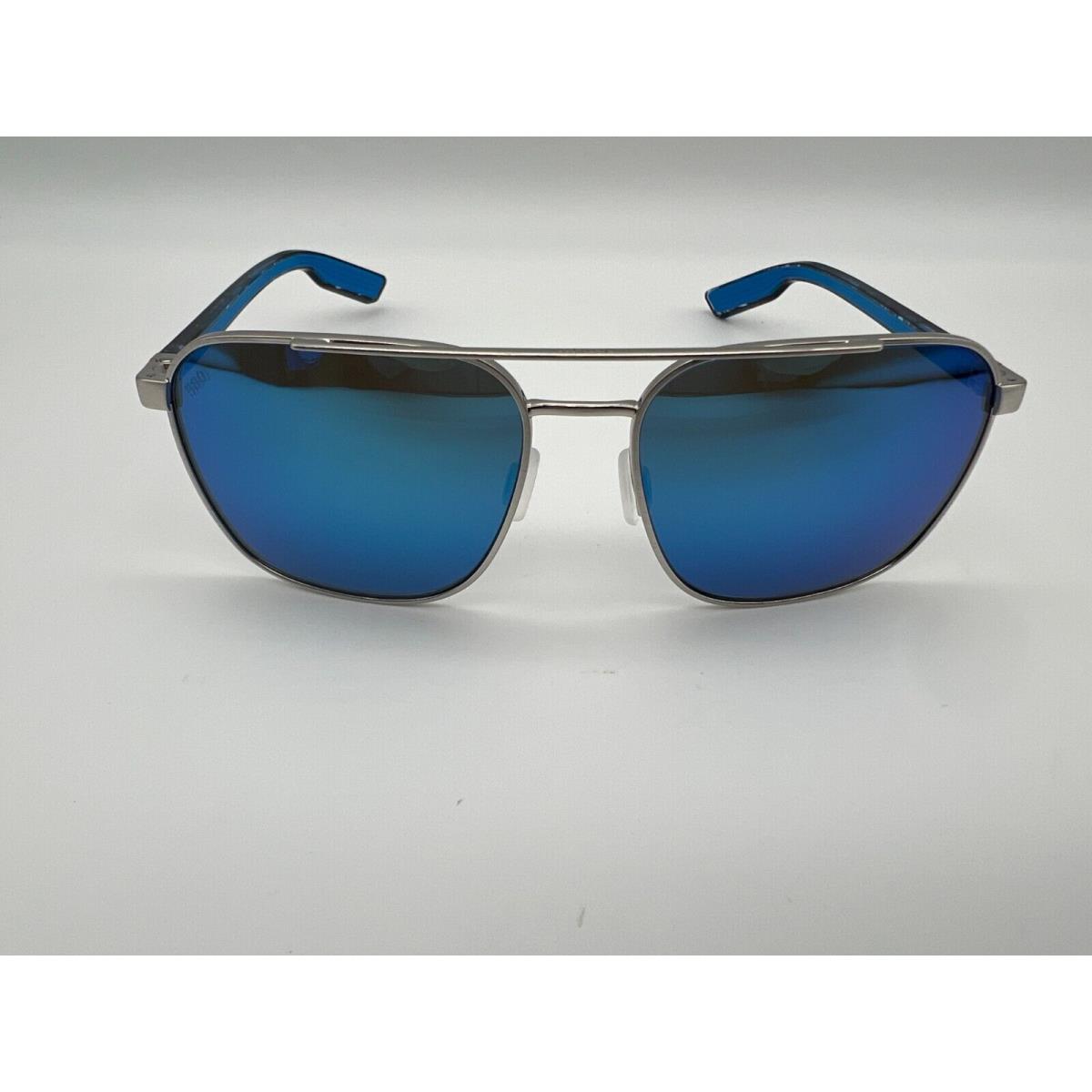 Costa Del Mar Wader Polarized Sunglasses Brushed Silver / Blue Glass 580G