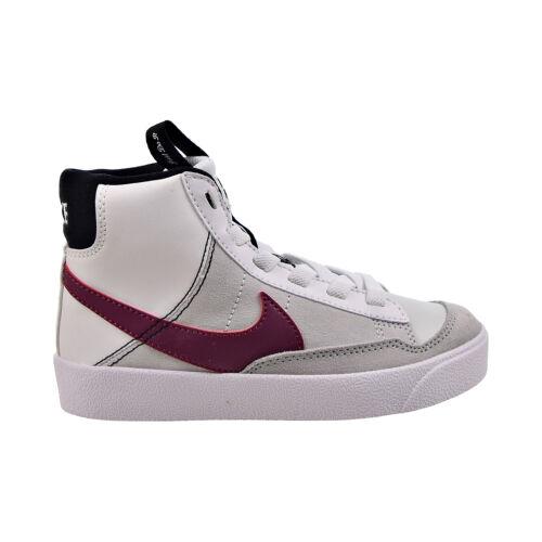 Nike Blazer Mid `77 SE PS Little Kids` Shoes White-rush Maroon DH8641-101