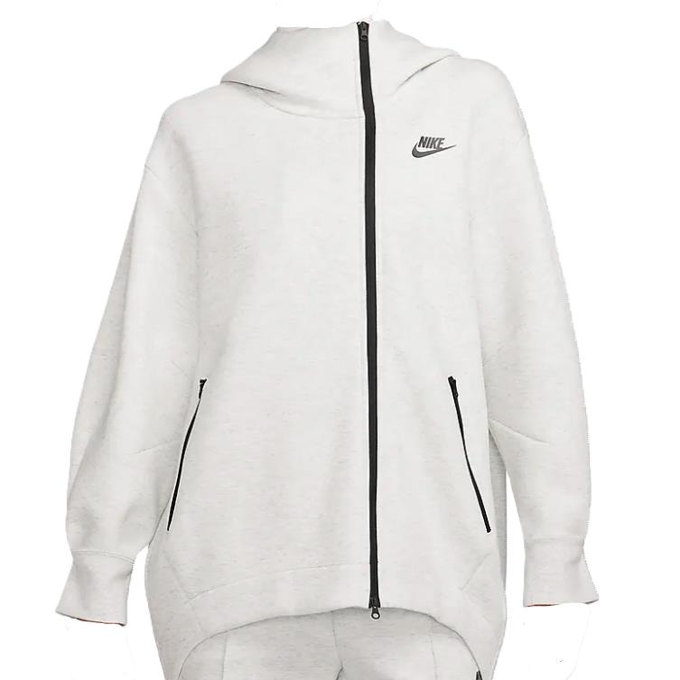 Nike Women`s Tech Fleece Oversized Full-zip Cape Hoodie Light Grey FB8243-013 h