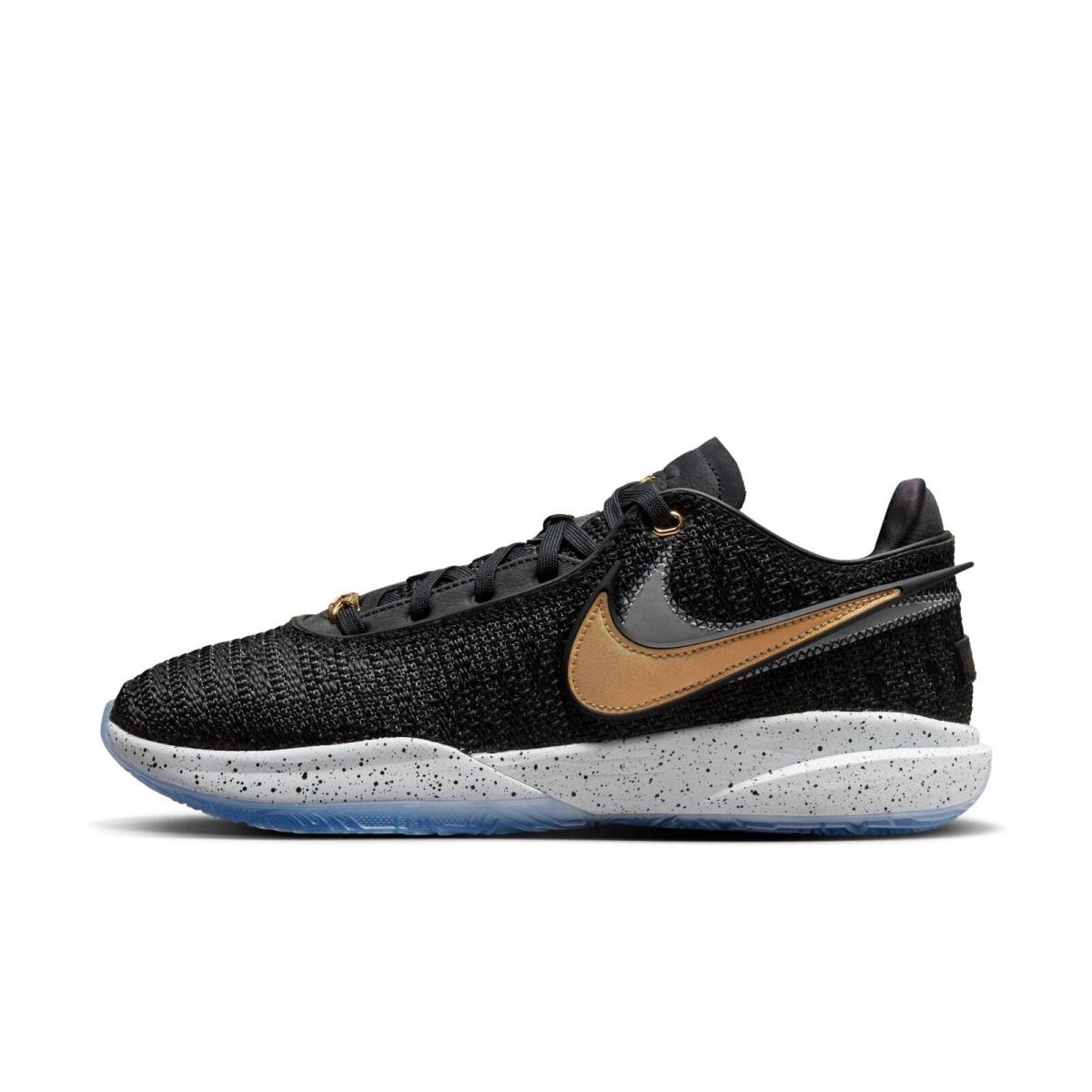 Nike Lebron Mens XX Basketball Shoes DJ5423 003 - BLACK/METALLIC GOLD WHITE