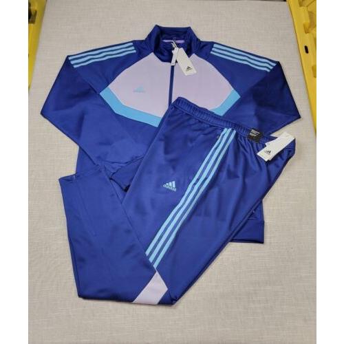 Adidas Tiro Tracksuit Jacket Pants Set Small Mens Victory Blue White Full Zip