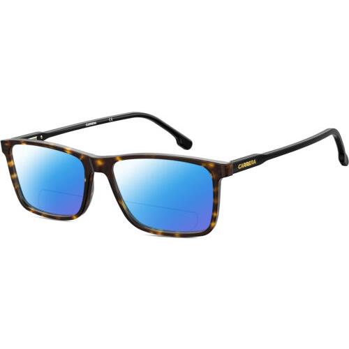 Carrera 225 Unisex Polarized Bifocal Sunglasses Havana Tortoise Brown Black 56mm Blue Mirror
