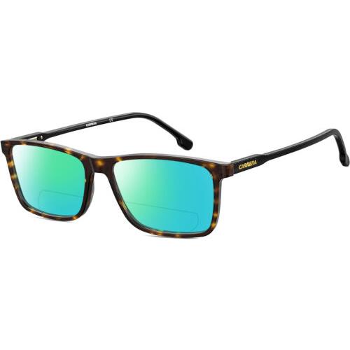 Carrera 225 Unisex Polarized Bifocal Sunglasses Havana Tortoise Brown Black 56mm Green Mirror