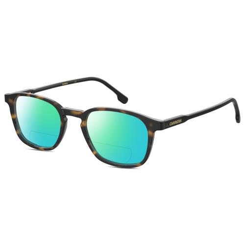 Carrera 244 Unisex Polarized Bifocal Sunglasses in Tortoise Black 51mm 41 Option Green Mirror