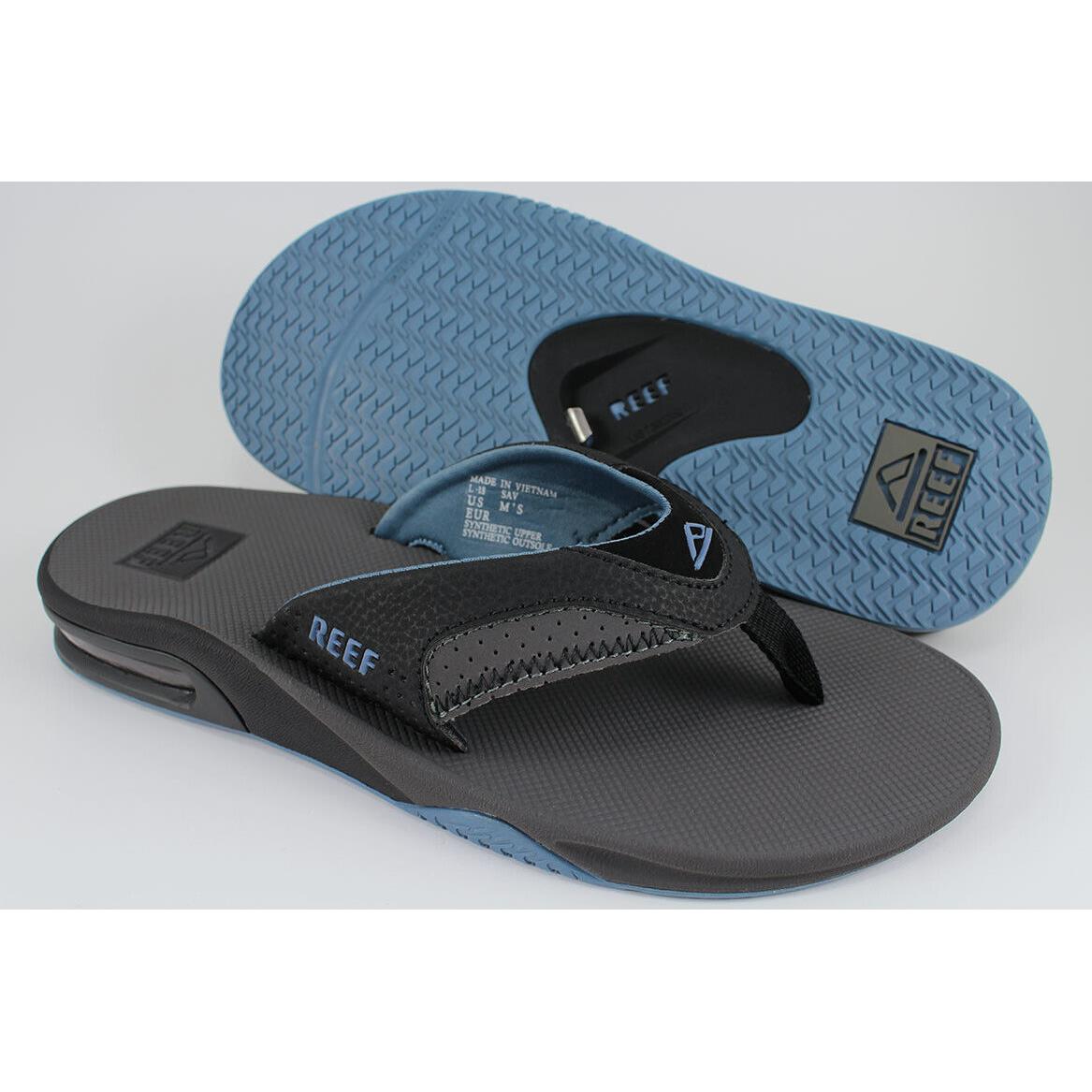 Reef Fanning Gray/light Blue/black Flip Flops Thong Sandals Beach Mick Men Sizes