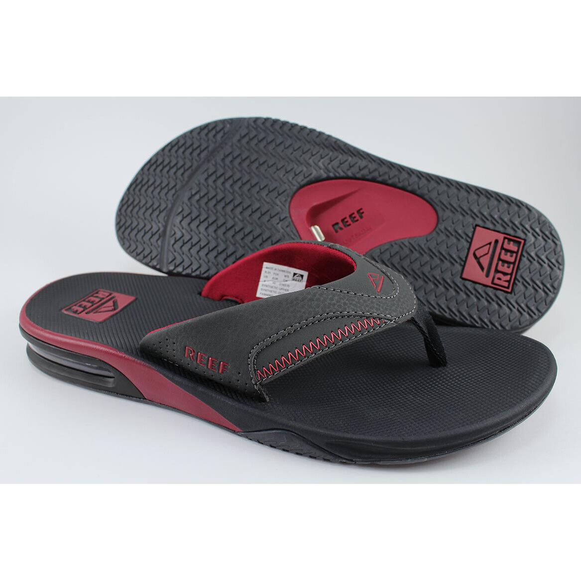 Reef Fanning Red/raven Gray/black Flip Flops Thong Sandals Beach US Mens Sizes