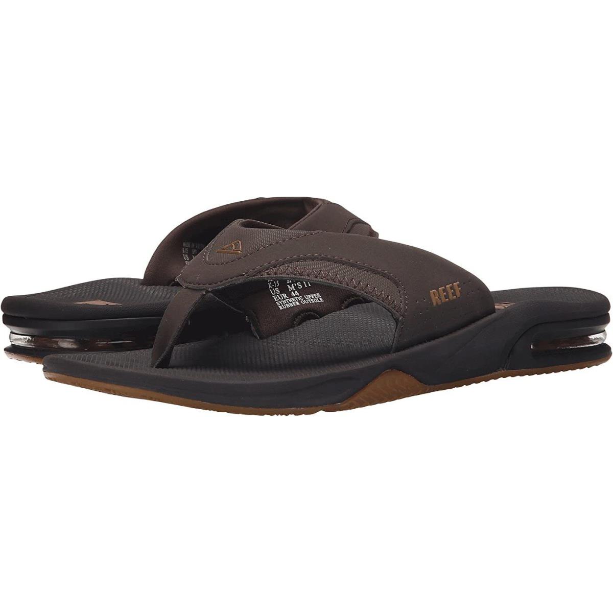 Reef Fanning Men`s Flip Flops Bottle Opener Thong Sandals Brown/Gum