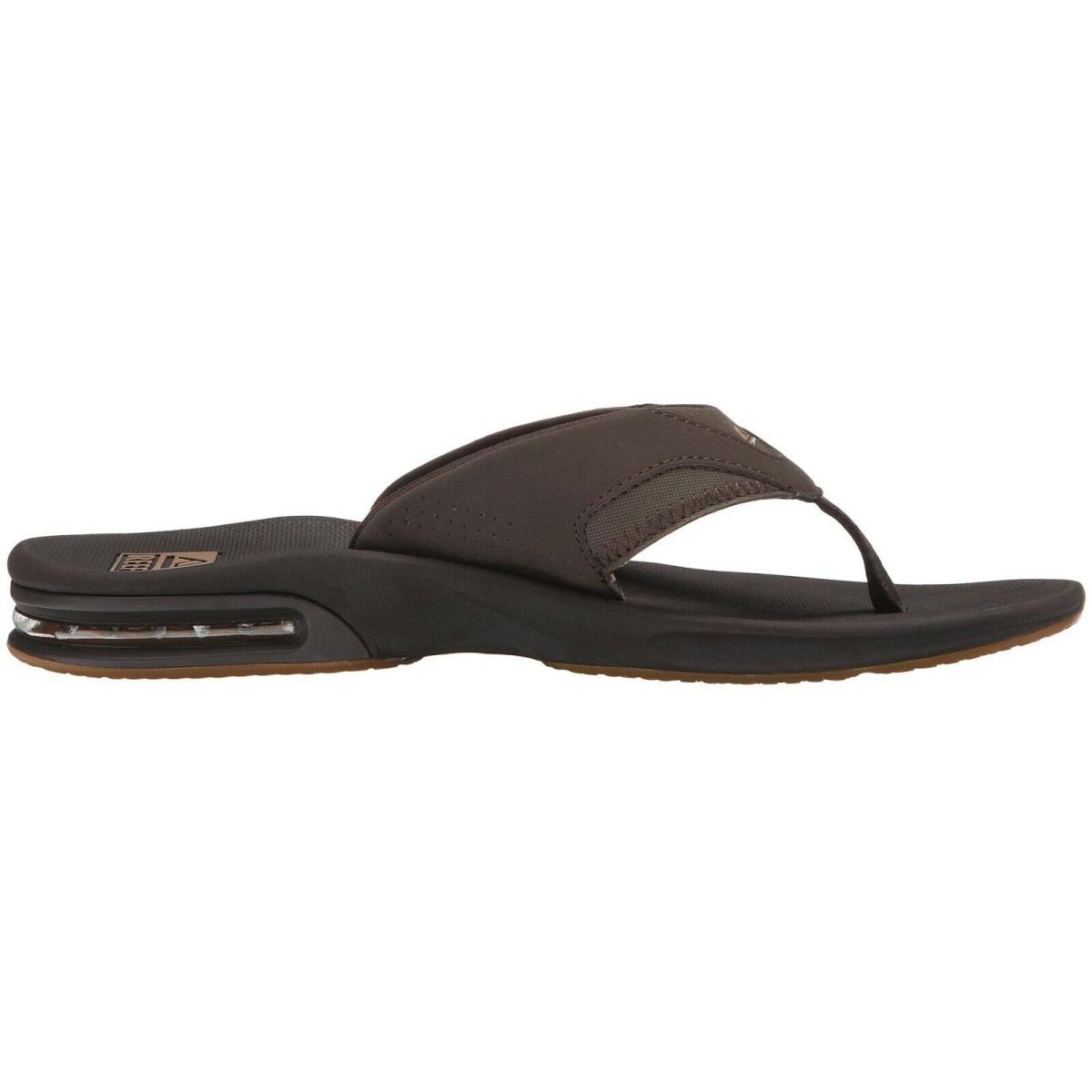Man Reef Fanning Flip Flop Sandal RF2026 with Arch Support Color Brown/gum - Brown/Gum