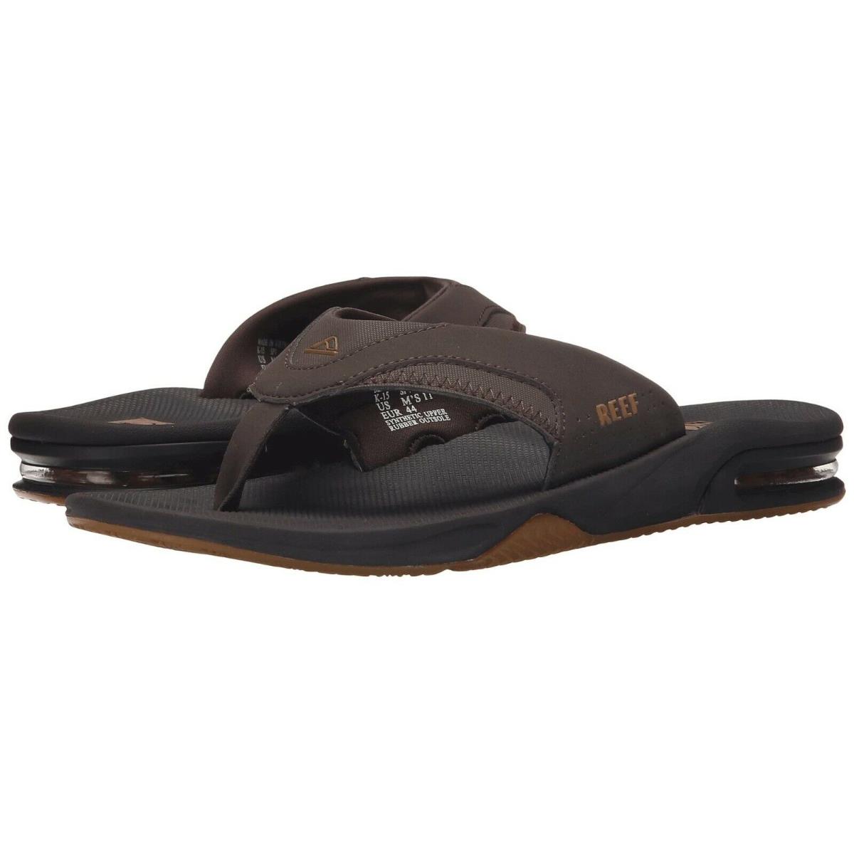 Man Reef Fanning Flip Flop Sandal RF2026 with Arch Support Color Brown/gum - Brown/Gum