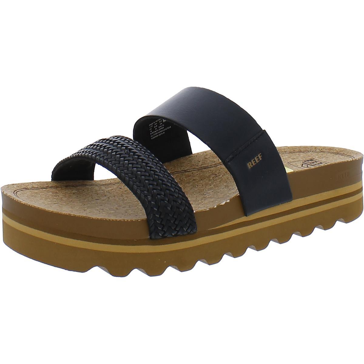 Reef Womens Cushion Vista Hi Padded Insole Slide Sandals Shoes Bhfo 9048 Black Braid