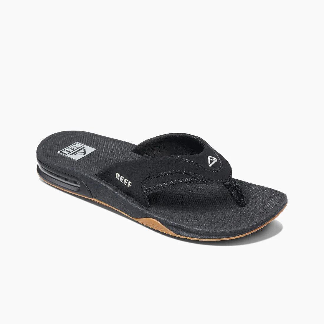 Reef Men`s Fanning Flip Flop Black/silver