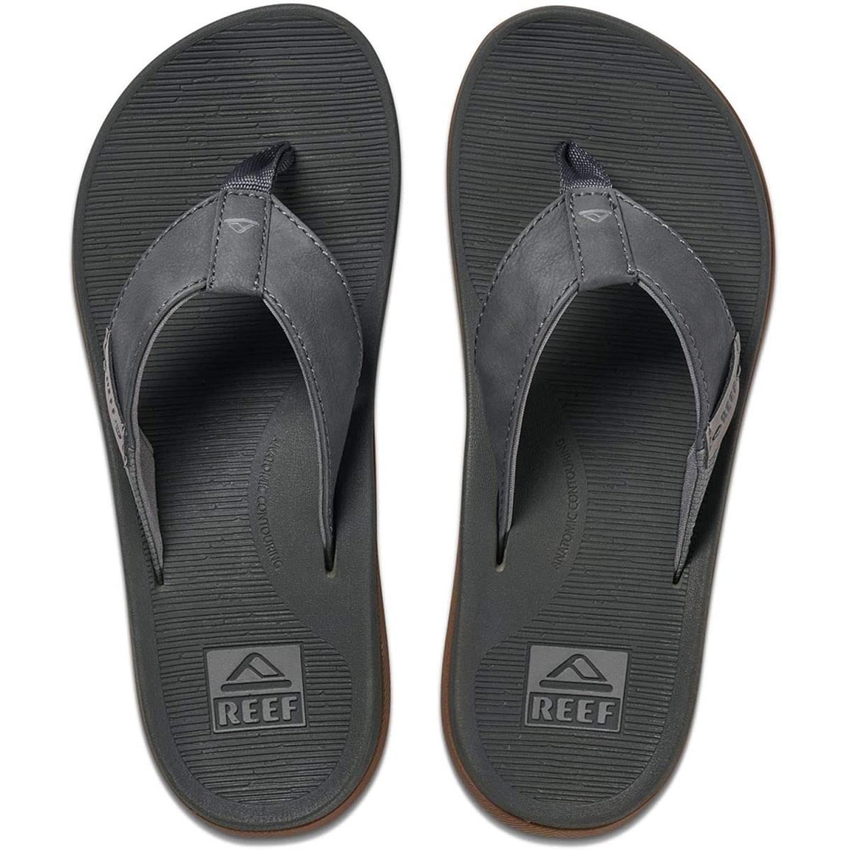 Reef Men`s Sandals Santa Ana Flip Flops Grey