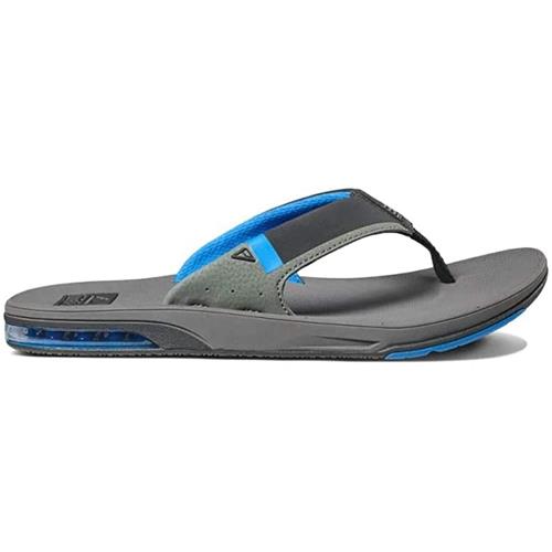 Reef Mens Sandals Fanning Low Bottle Opener Flip Flops with Arch Support Multicolor Grey Blue Gbl