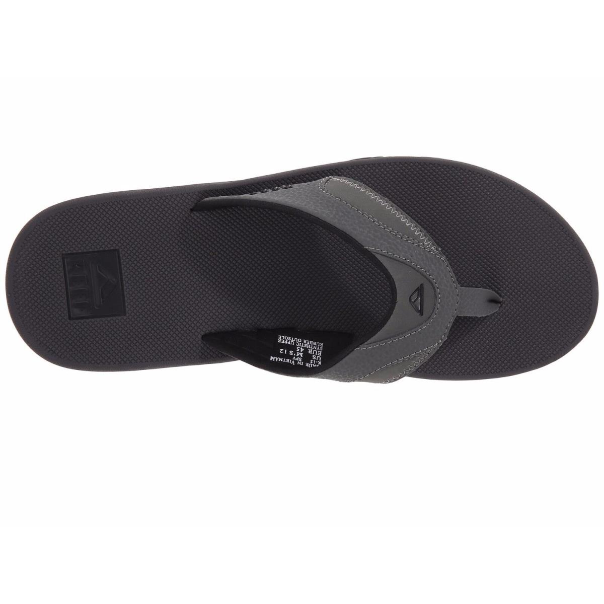 Reef Men`s Fanning II Flip-flop Grey Black Medium D M Sizes