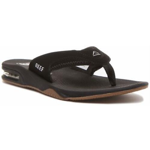 Reef Mens Fanning Thong Flip Flop Sandals In Black Silver Colour Size US 6