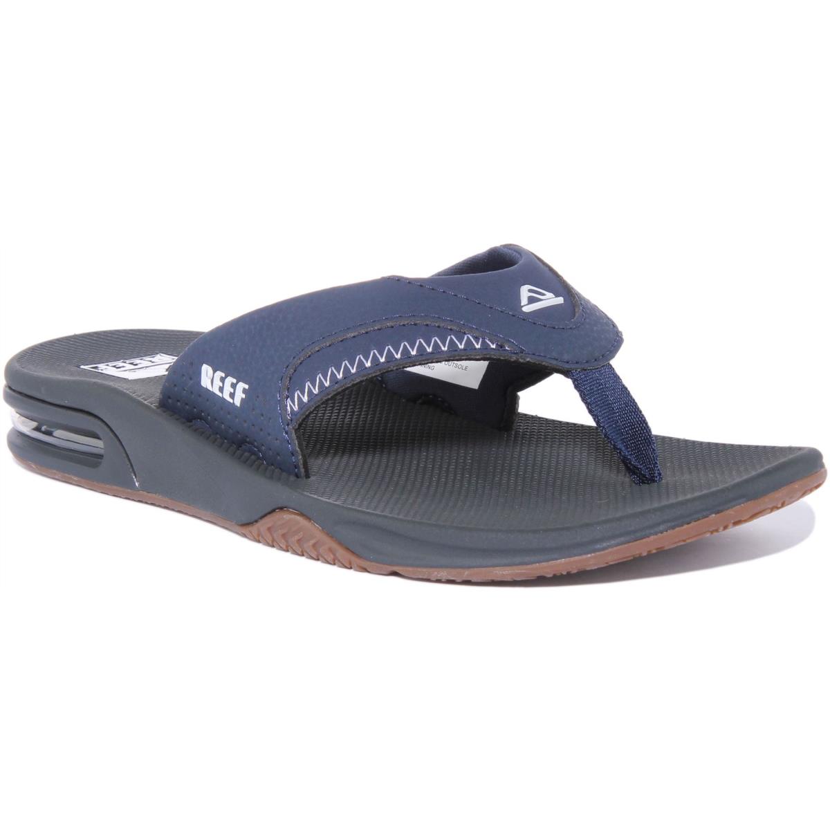 Reef Fanning Flip Flop with Contrast Logo Sandals Navy Mens Size US 7 - 13 NAVY