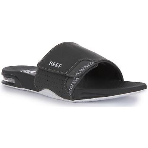 Reef Fanning 3D Logo Bottle Opener Toe Flip Flop Charcoal Mens US 7 - 13