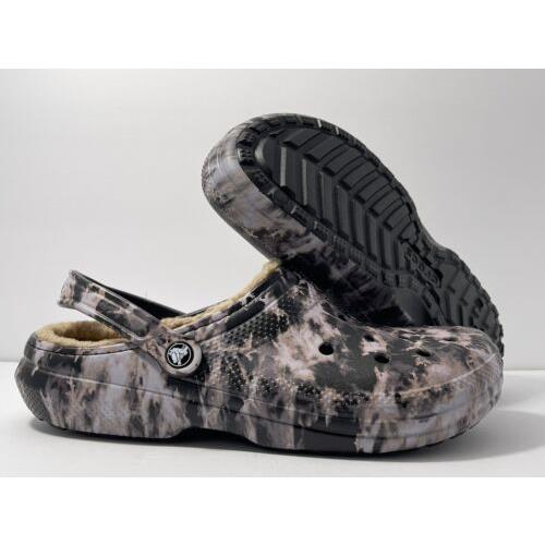 Crocs Classic Lined Bleach Dye Clog Slides Camo 207299-001 Men`s Size 4-13 US