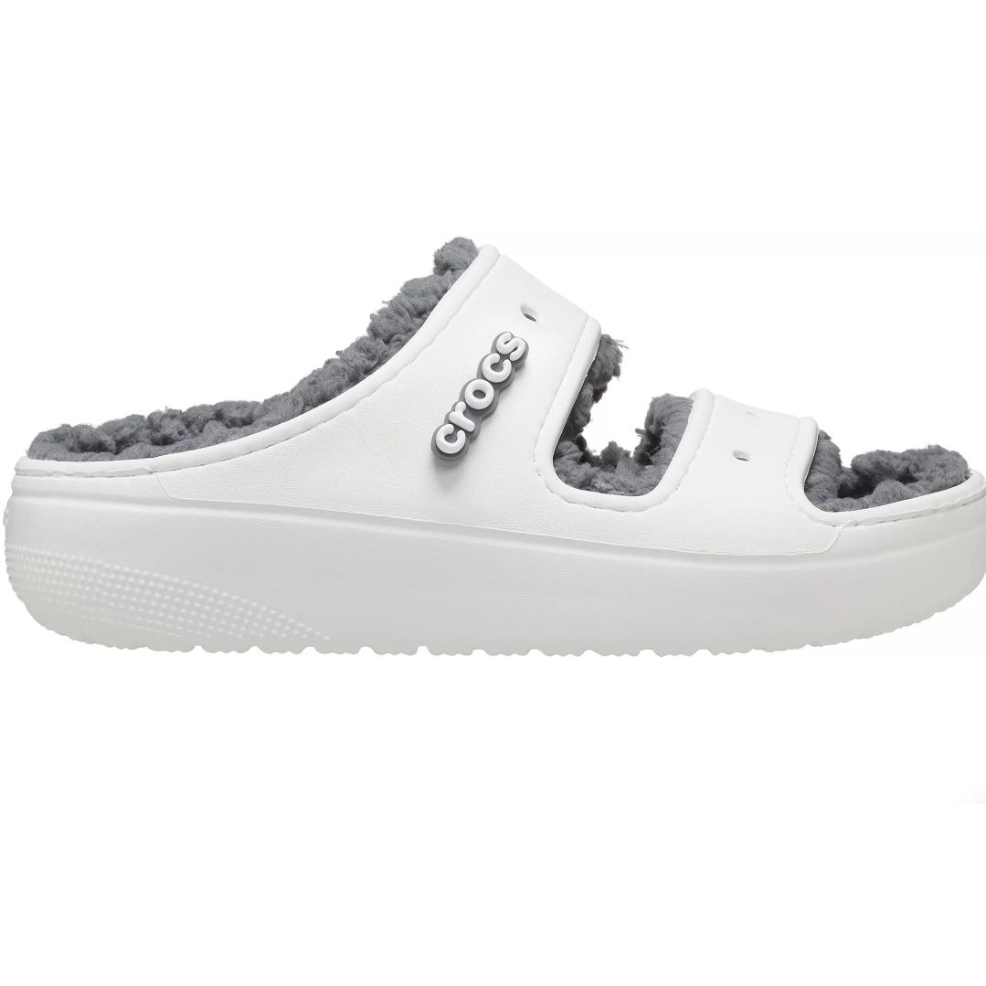 Crocs Adult Classic Cozzzy Sandals Casual Shoes White Grey All Sizes Cozy