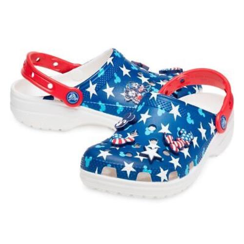 Disney Parks Mickey Minnie Mouse Americana Patriotic Flag Clogs For Adults Crocs