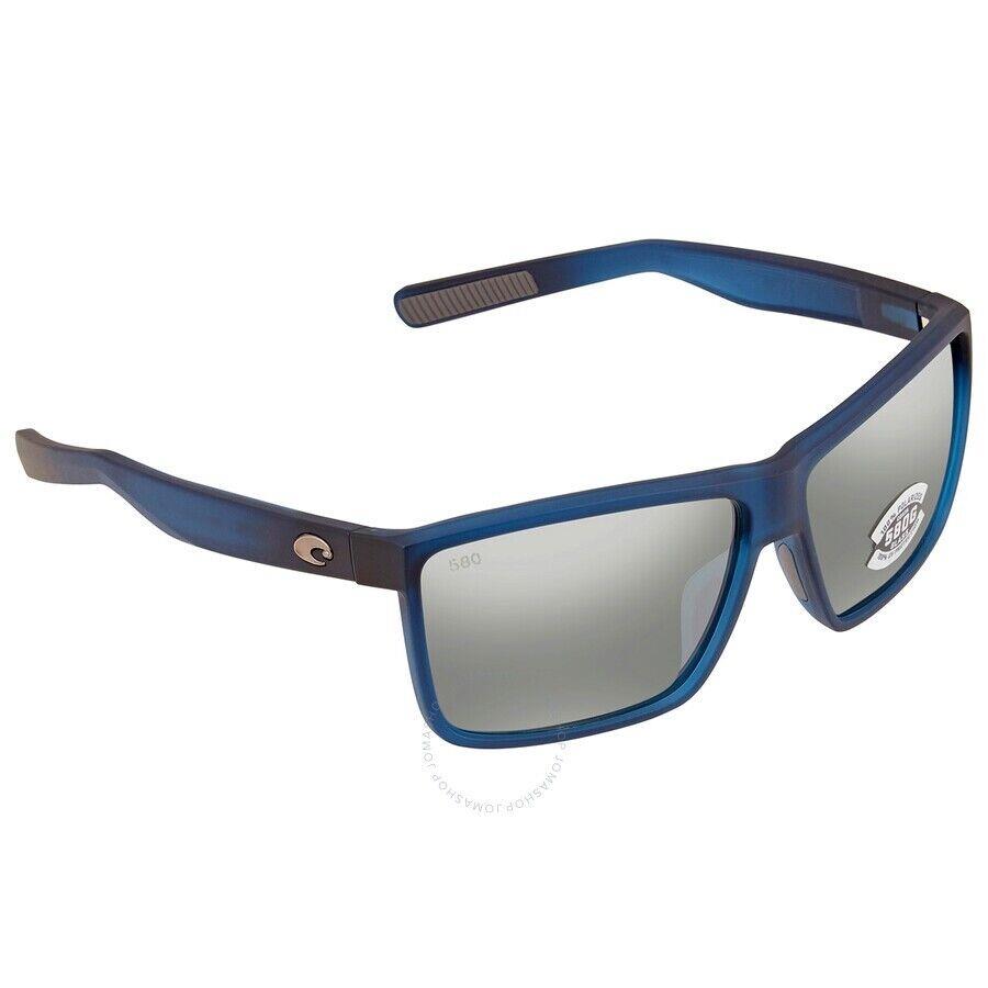 Costa Del Mar Ric 177 Osgglp Rinconcito Sunglasses Gray Silver 580G Polarized - Frame: Blue, Lens: Gray