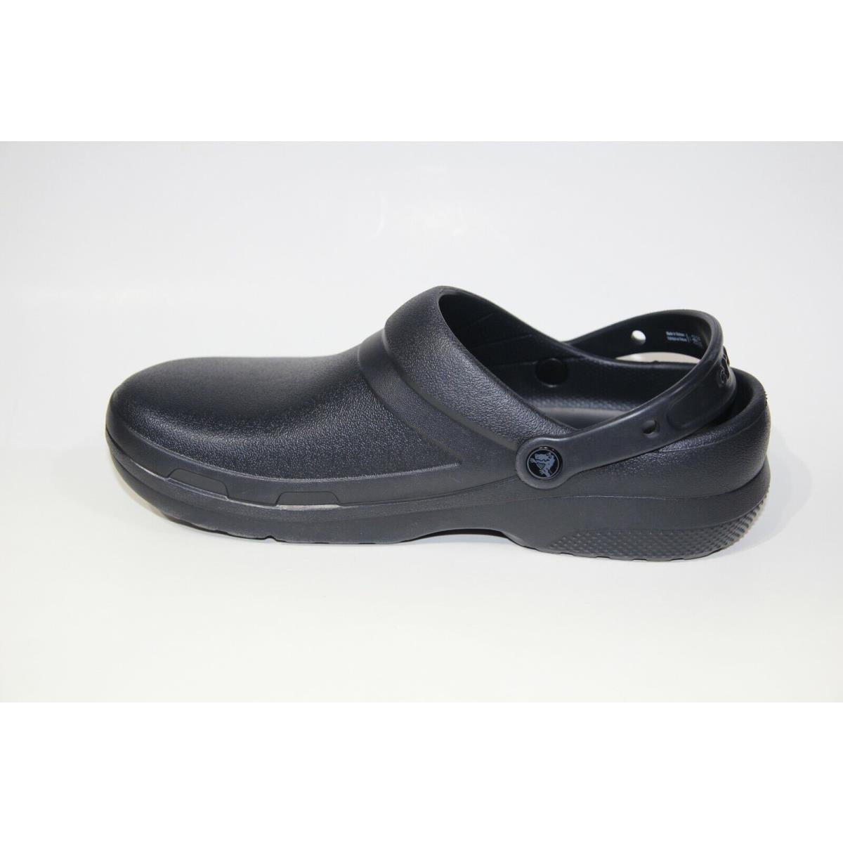 Crocs Slip- Resistant Rubber Outsole Waterproof Work Clog Lightweight Men`s Size Black