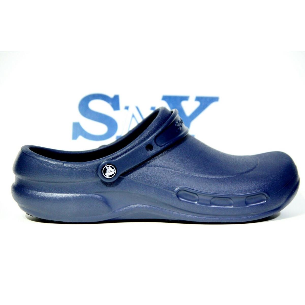 Crocs Slip- Resistant Rubber Outsole Waterproof Work Clog Lightweight Men`s Size Navy