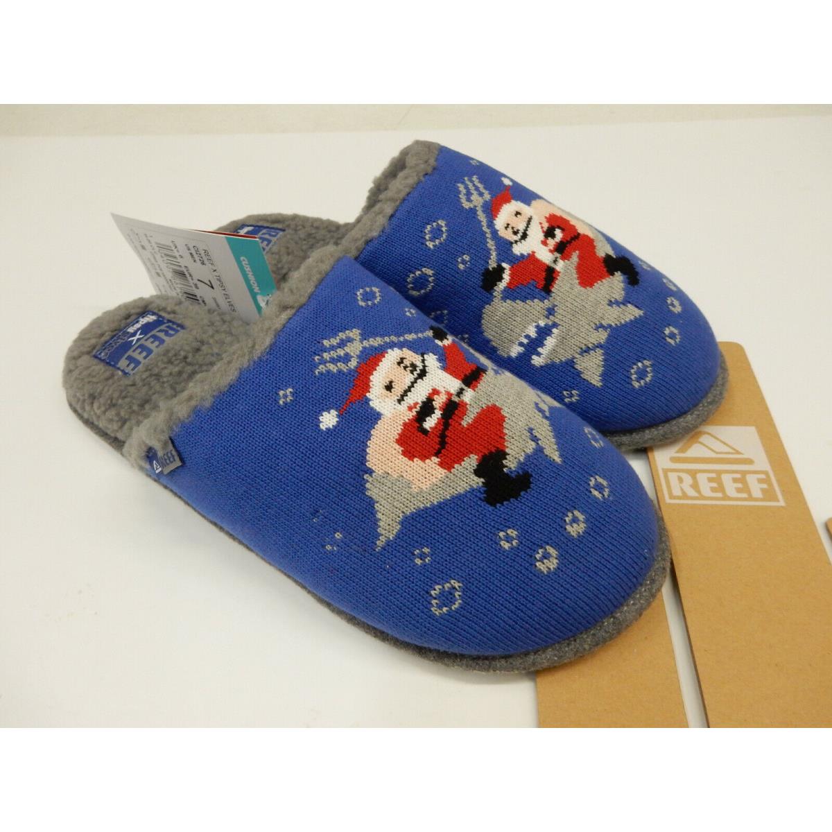 Reef Mens Tipsy Elves Slippers Sharky Santa S