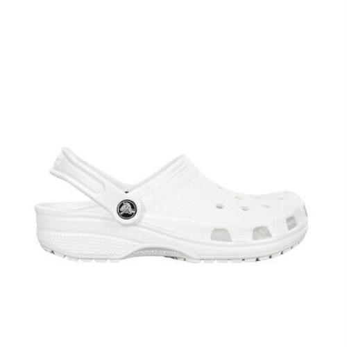 Crocs Unisex Classic Clog 10001-100 White Size M13-W15 - White