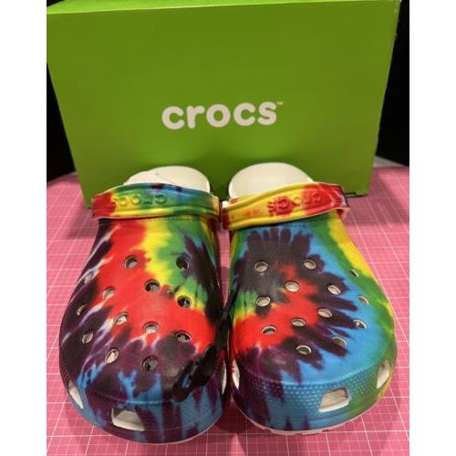 Crocs Tie Dye Size Men s 10 Women 12 Graphic Clogs Shoes 205453-90H Classic