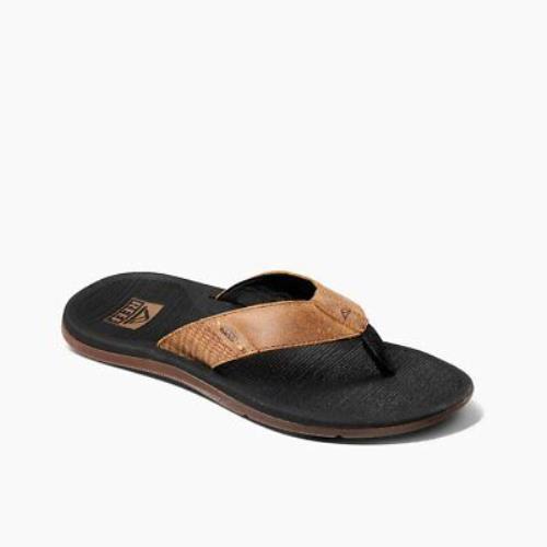 Reef Santa Ana Le Men`s Sandals Black and Tan - 10 Medium