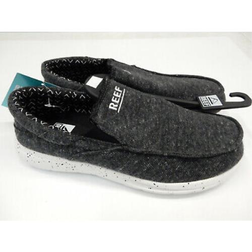 Reef Mens Cushion Coast Slip On Black White 9.5